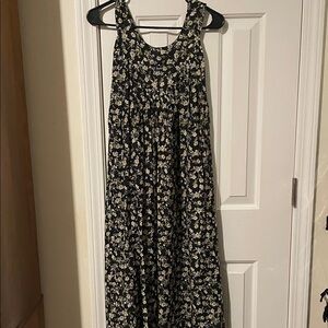 Floral Black Midi Dress